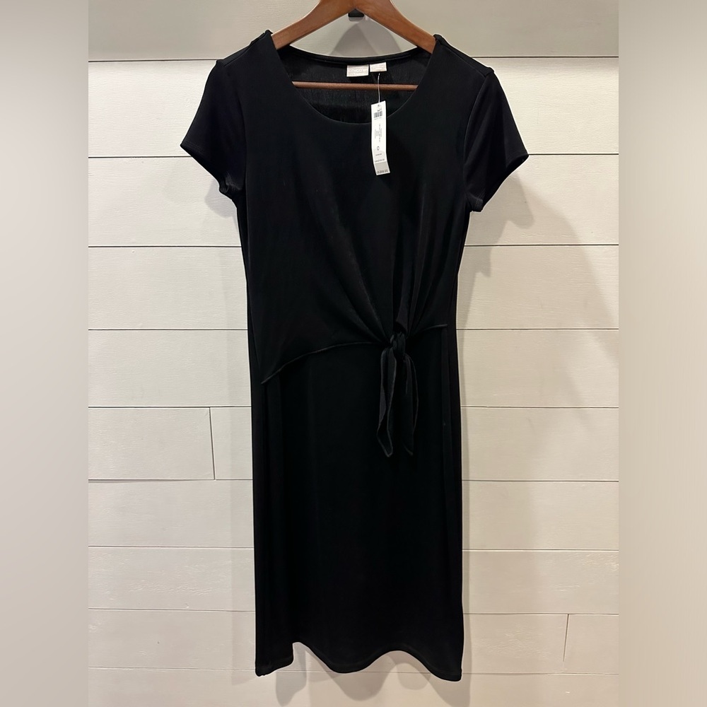 Chico Travelers Black Tie-Front Dress- size 4/6